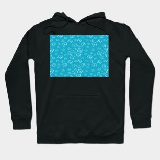 White Butterflies on Light Blue background Hoodie